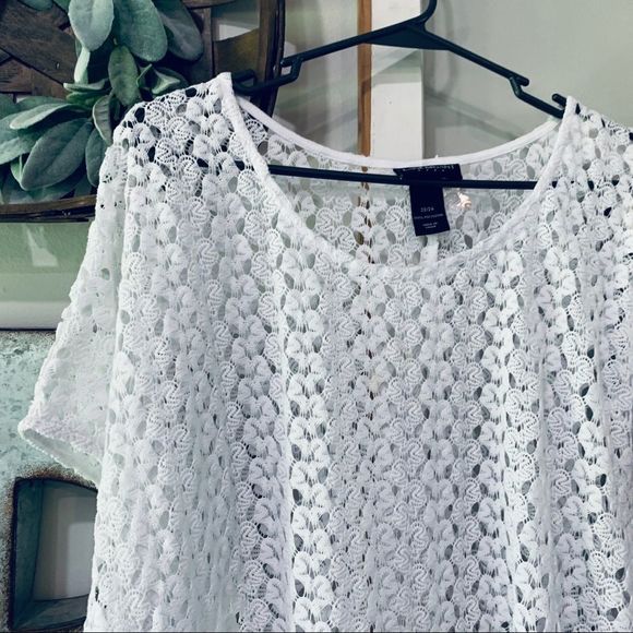 Lane Bryant Tops - LANE Bryant White Open Weave Knit Top Size 22/24